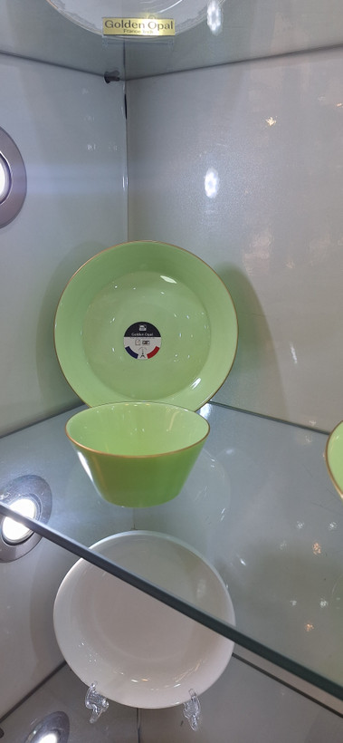 سرویس ۲۶پارچه استراکچر لب طلا سبز درجه یک گلدن اوپال