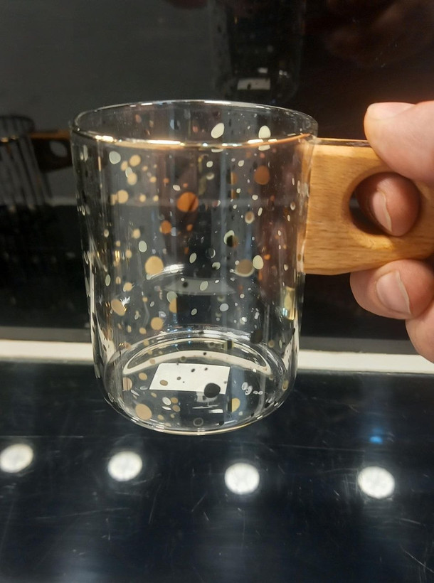 ماگ پیرکس دسته چوبی