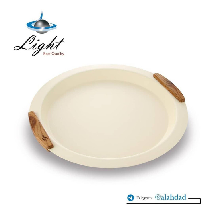سینی فلزی دسته چوبی رنگبندی