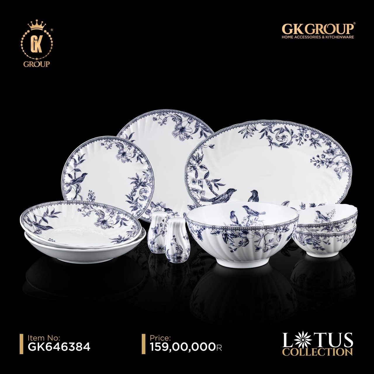 سرویس ۲۸ پارچه گلدکیش لوتوس- GoldKish