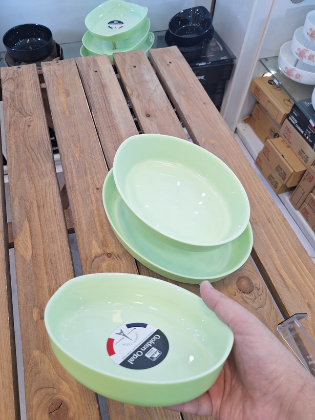 تابه سه تکه سبز بیضی